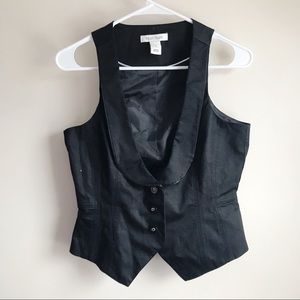 WHBM Black Three Button Dress Career Vest